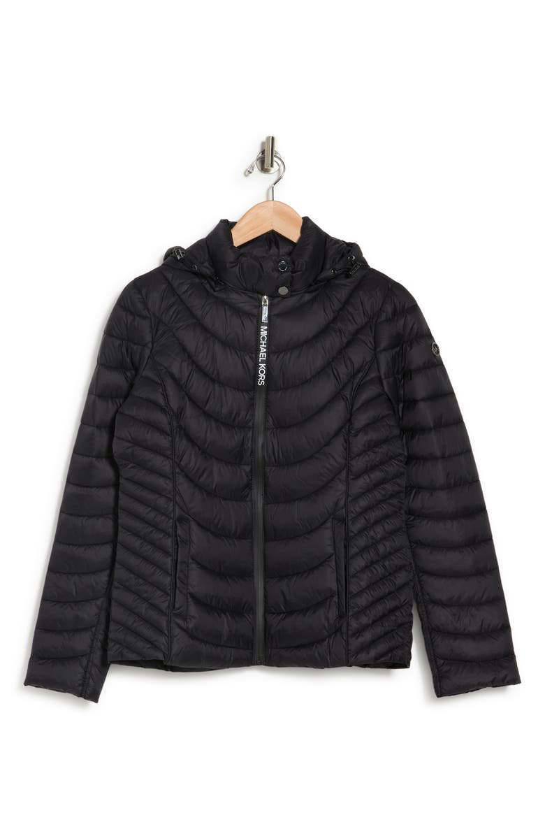 Michael Kors Contrast Packable Hooded Down Jacket, Alternate, color,