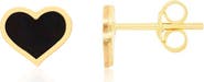 The Lovery Fine Jewelry Large Onyx Heart Stud Earrings