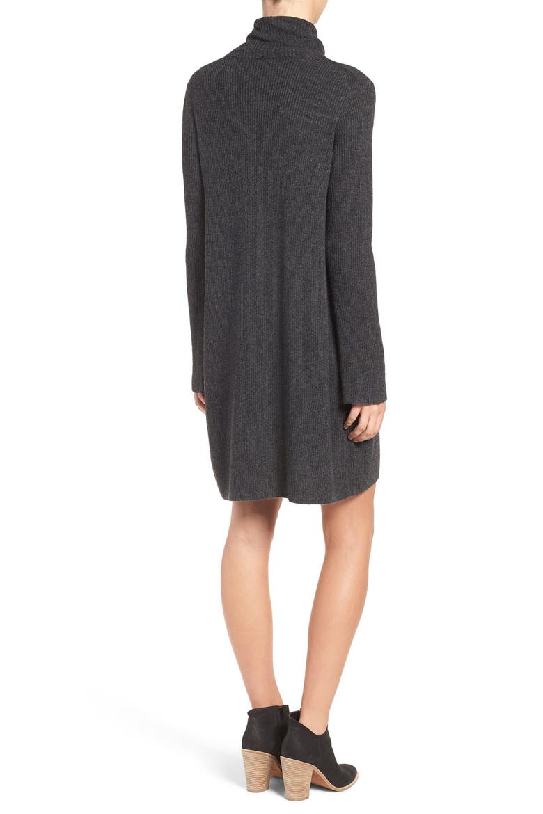 Turtleneck Sweater Dress, Alternate, color, HEATHER CARBON