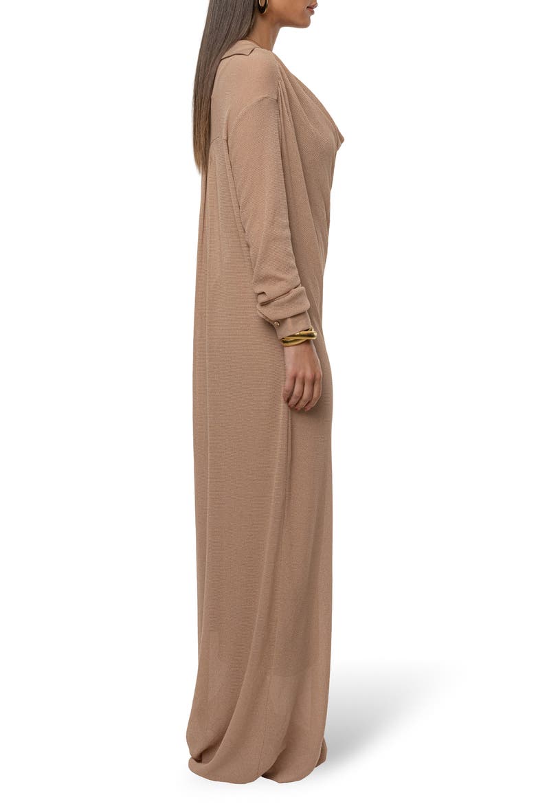 Savanna Cowl Neck Long Sleeve Maxi Dress, Alternate, color, BEIGE