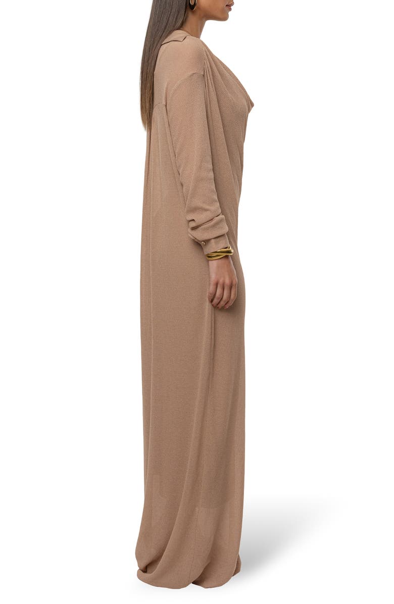 JLUXLABEL Savanna Cowl Neck Long Sleeve Maxi Dress, Alternate, color, Beige