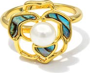 LA MENO Freshwater Pearl Blossom Ring