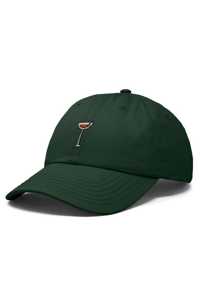 Espresso Martini Embroidered Hat, Alternate, color, Dark Green