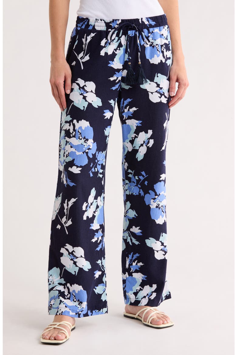 Wide-Leg Pants, Main, color, NAVY BOUQUET