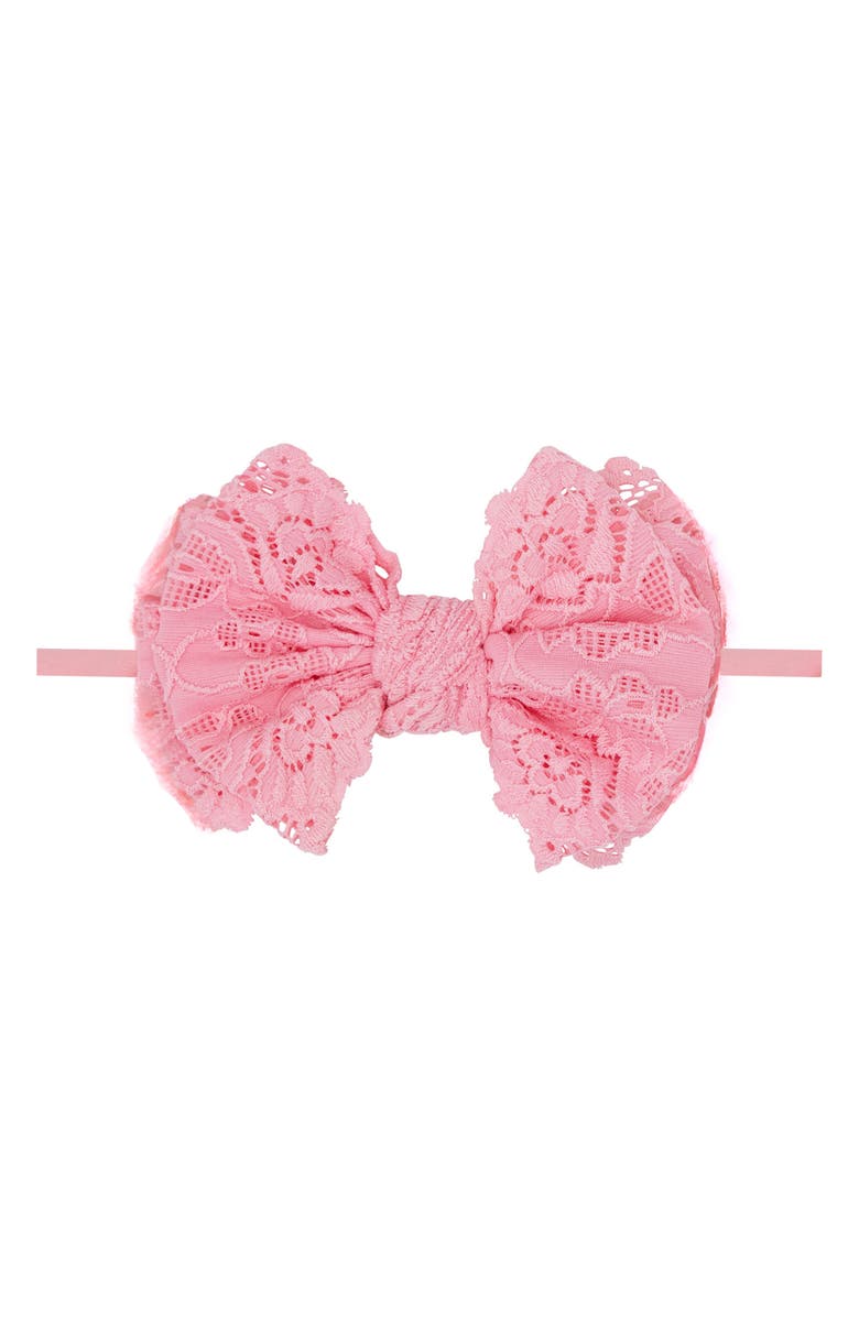 Baby Bling Fab Lace Skinny Bow Headband, Main, color, 