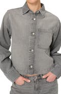 DL1961 Montauk Crop Denim Button-Up Shirt