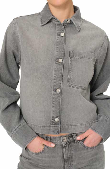 DL1961 Montauk Crop Denim Button-Up Shirt