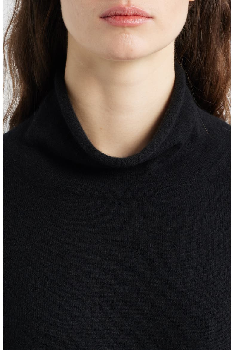 Turtleneck Cashmere Sweater, Alternate, color, BLACK