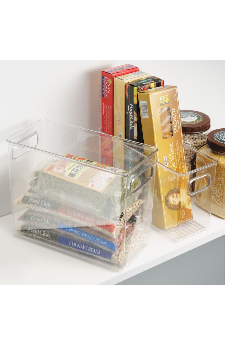 iDesign Set of 4 Pantry Storage Bins with Handles - Clear, Alternate, color, Clear