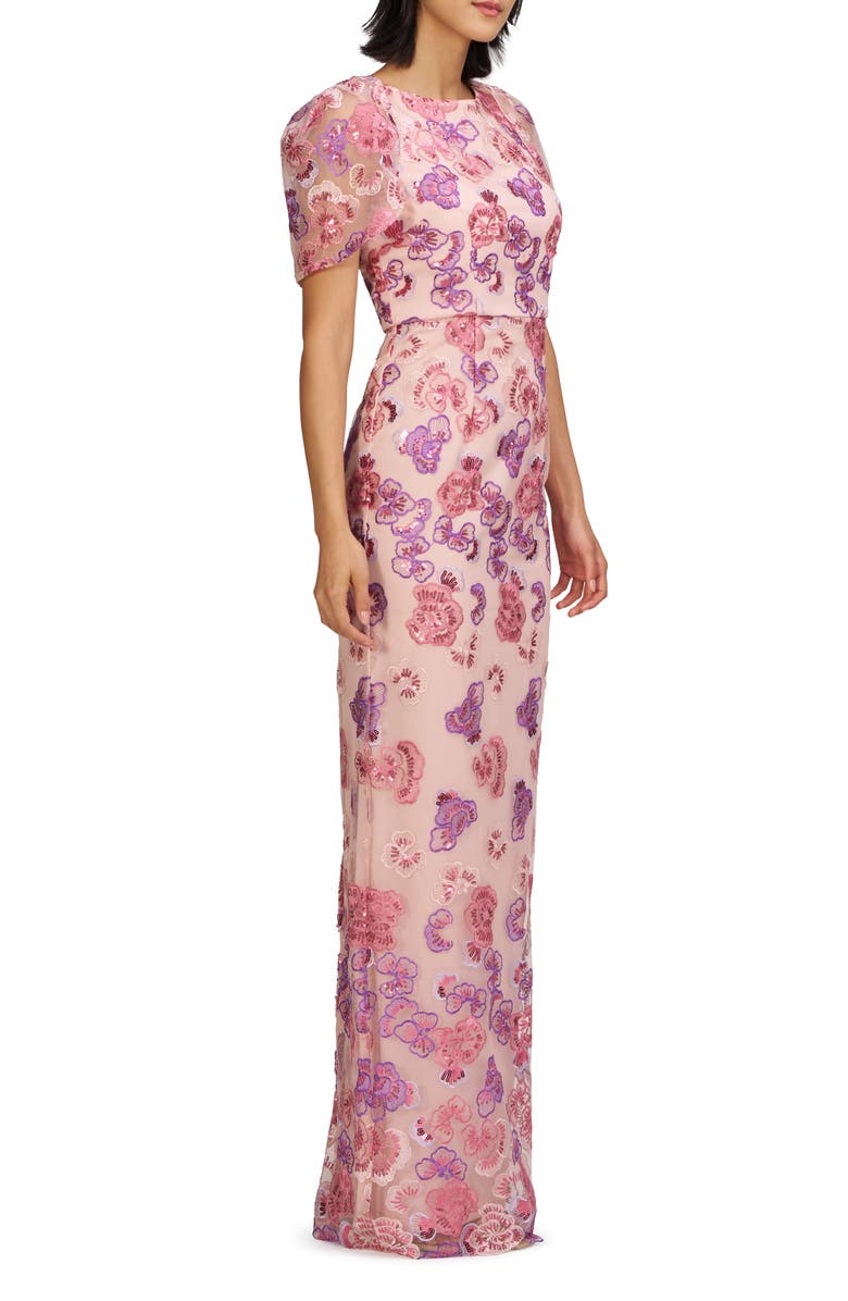 JS Collections Teigen Sequin Column Gown, Alternate, color, Pink Multi