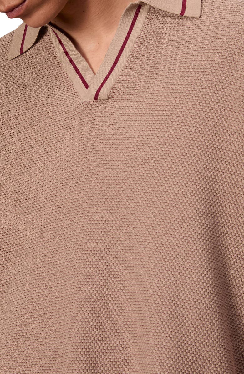 rag & bone Harvey Johnny Collar Piqué Polo, Alternate, color, Desert