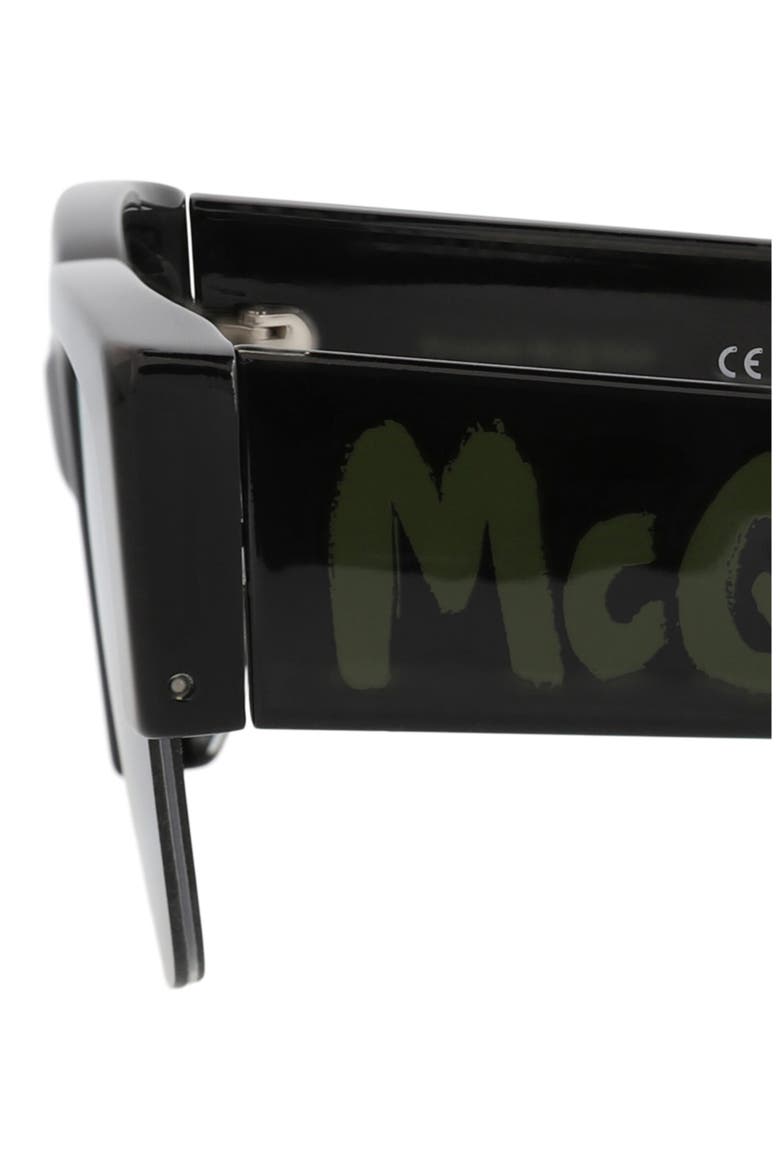 54mm Half Rim Rectangular Sunglasses, Alternate, color, BLACK BLACK GREEN