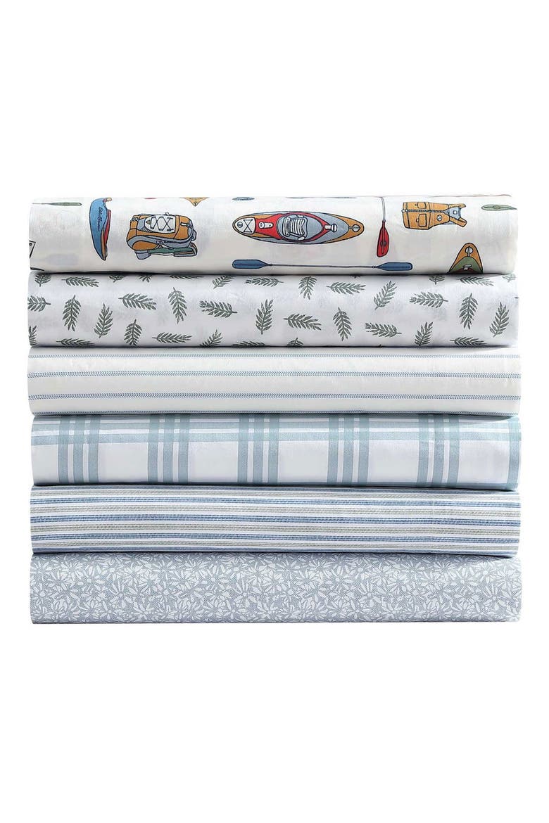 Basic Plaid Sheet Set, Alternate, color, WHITE/ PALE GREEN