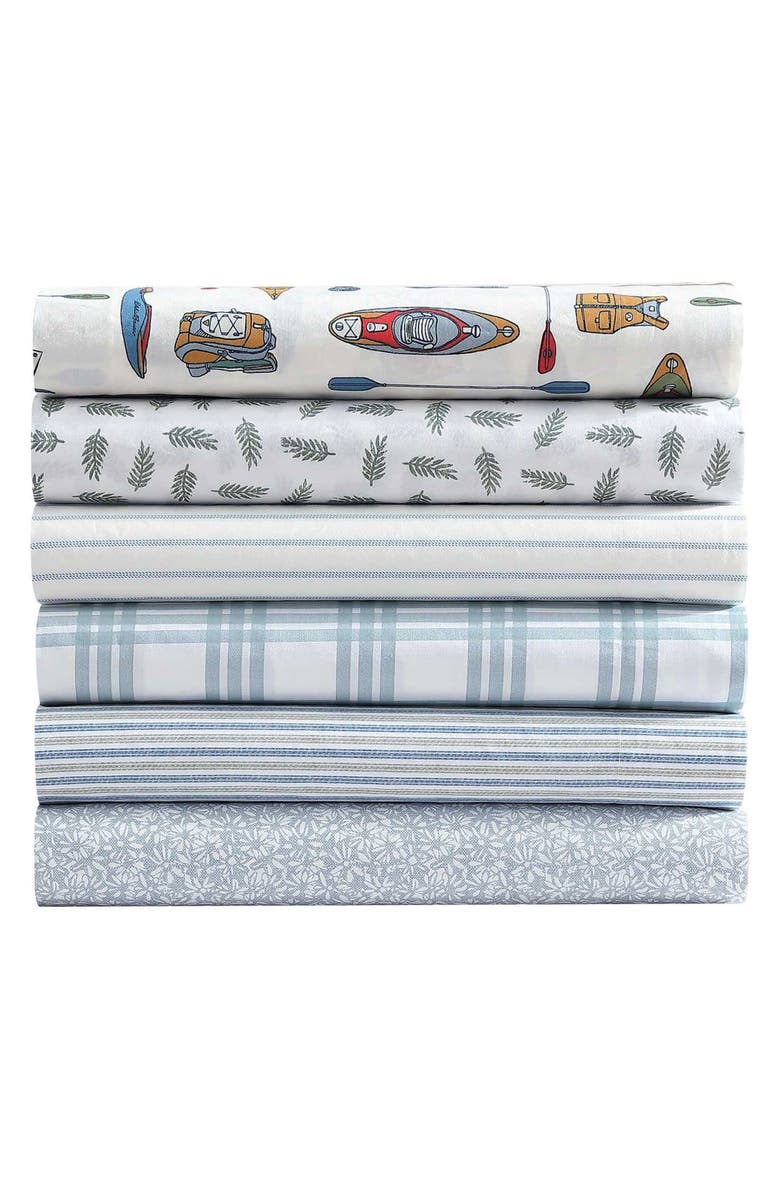 Eddie Bauer Basic Plaid Sheet Set, Alternate, color, White/ Pale Green