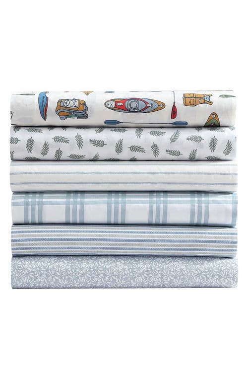 Eddie Bauer Basic Plaid Sheet Set In White/pale Green