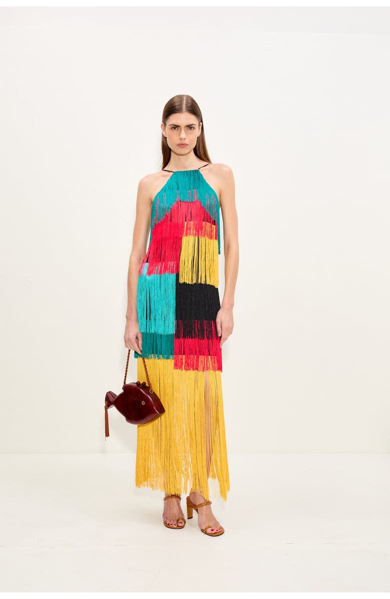 SIMONMILLER Drea Fringe Dress, Alternate, color, Vibrant Multi Fringe
