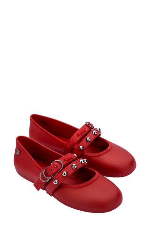 Stud Mary Jane Soft Ballerina Flat