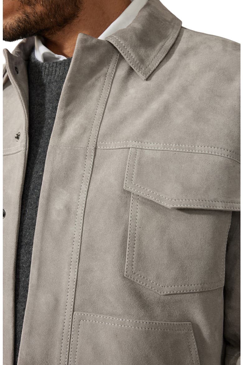 Suede Jacket, Alternate, color, FROST GREY