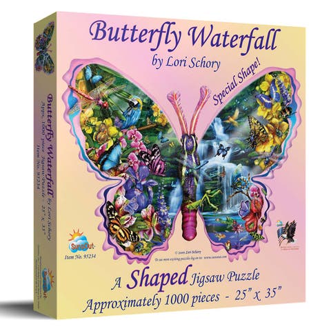 Butterfly Waterfall 1000 piece Jigsaw Puzzle for Adults Special Shape