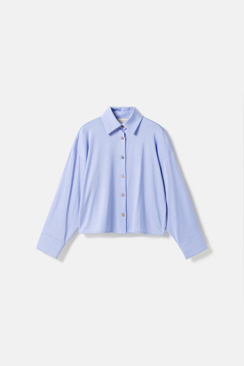Gart Button Front Jersey Shirt, Alternate, color, Bluebird