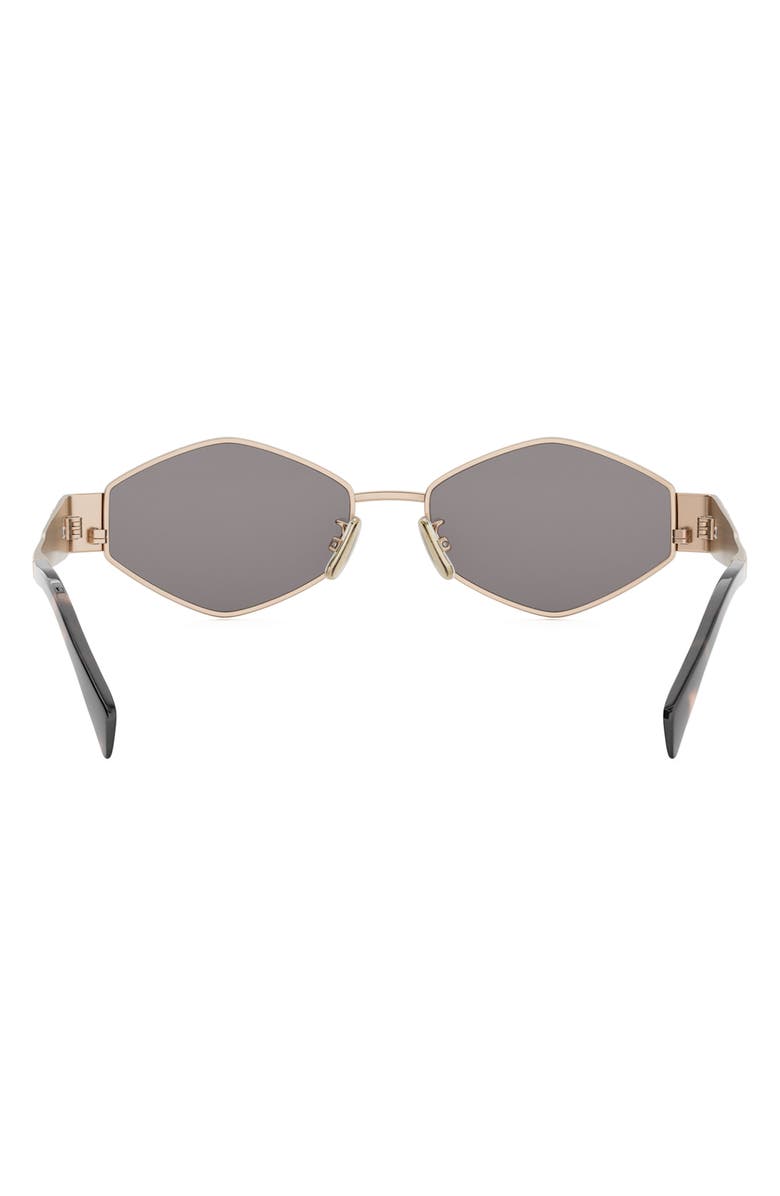 CELINE Triomphe 54mm Geometric Sunglasses, Alternate, color, Shiny Rose Gold / Smoke