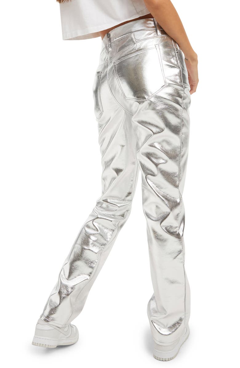 Good American Good Icon Faux Leather Pants, Alternate, color,
