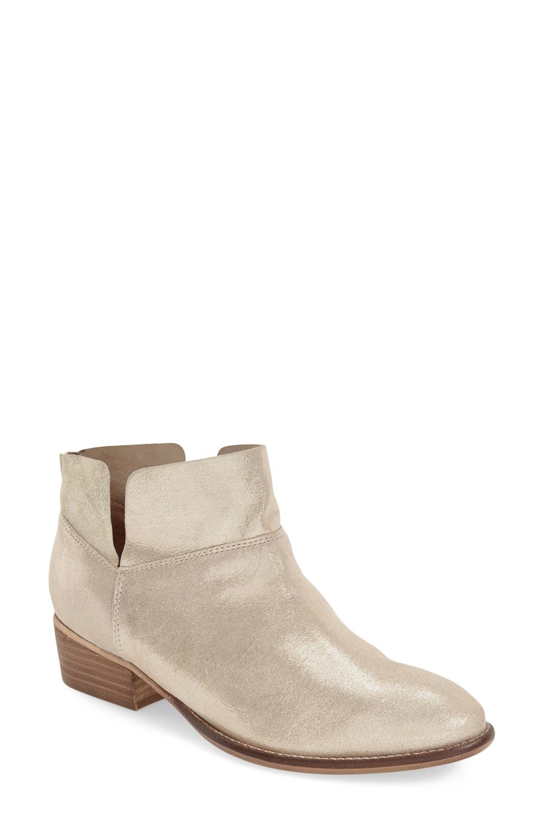 'Snare' Bootie, Main, color, SILVER METALLIC LEATHER