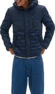 Noize Dawson Mixed Media Hooded Puffer Jacket