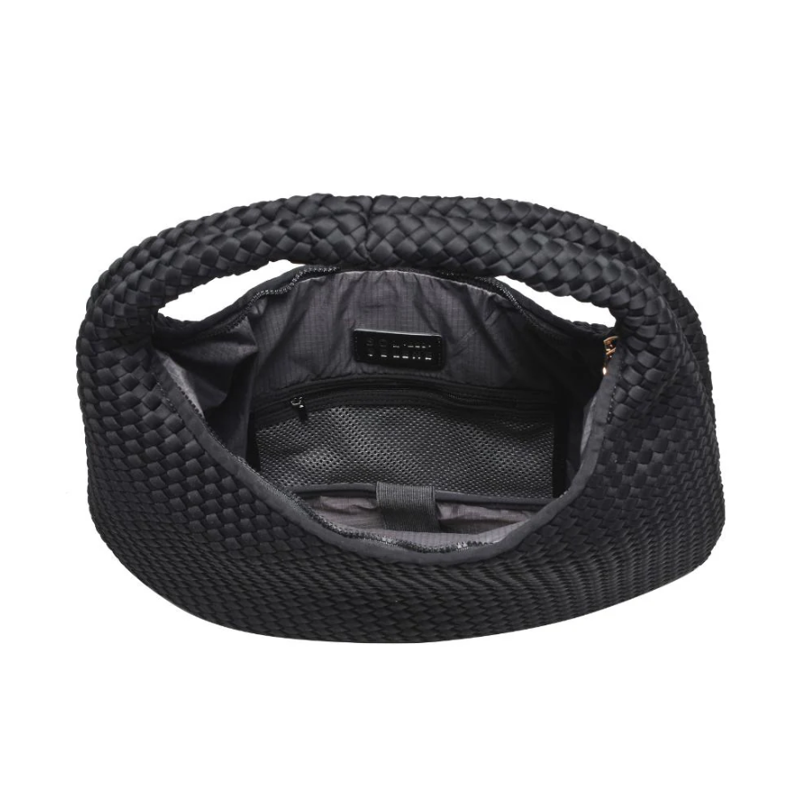 Sol and Selene Dare to Dream - Large Woven Neoprene Hobo Bag, Alternate, color, Black