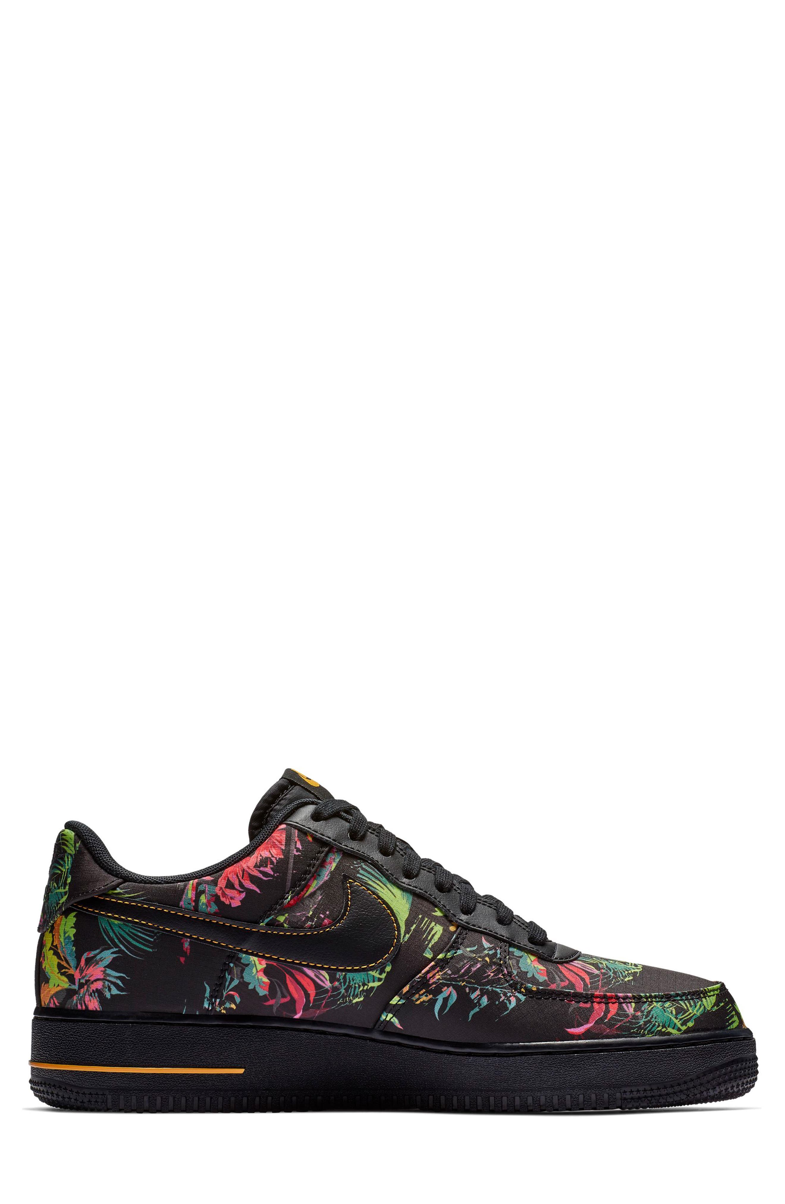 Air Force 1 Sneaker (Nordstrom Exclusive), Alternate, color, BLACK/ MULTI COLOR/ GOLD