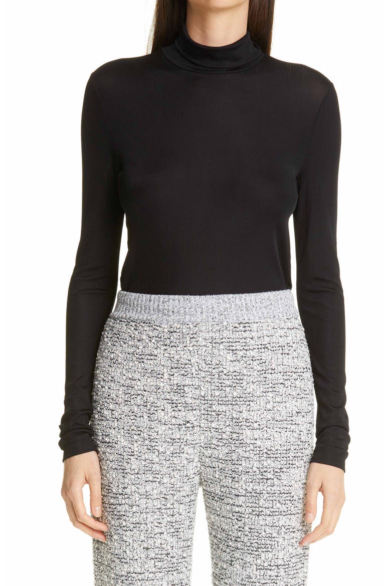 Long Sleeve Rib Turtleneck, Main, color, BLACK BK00
