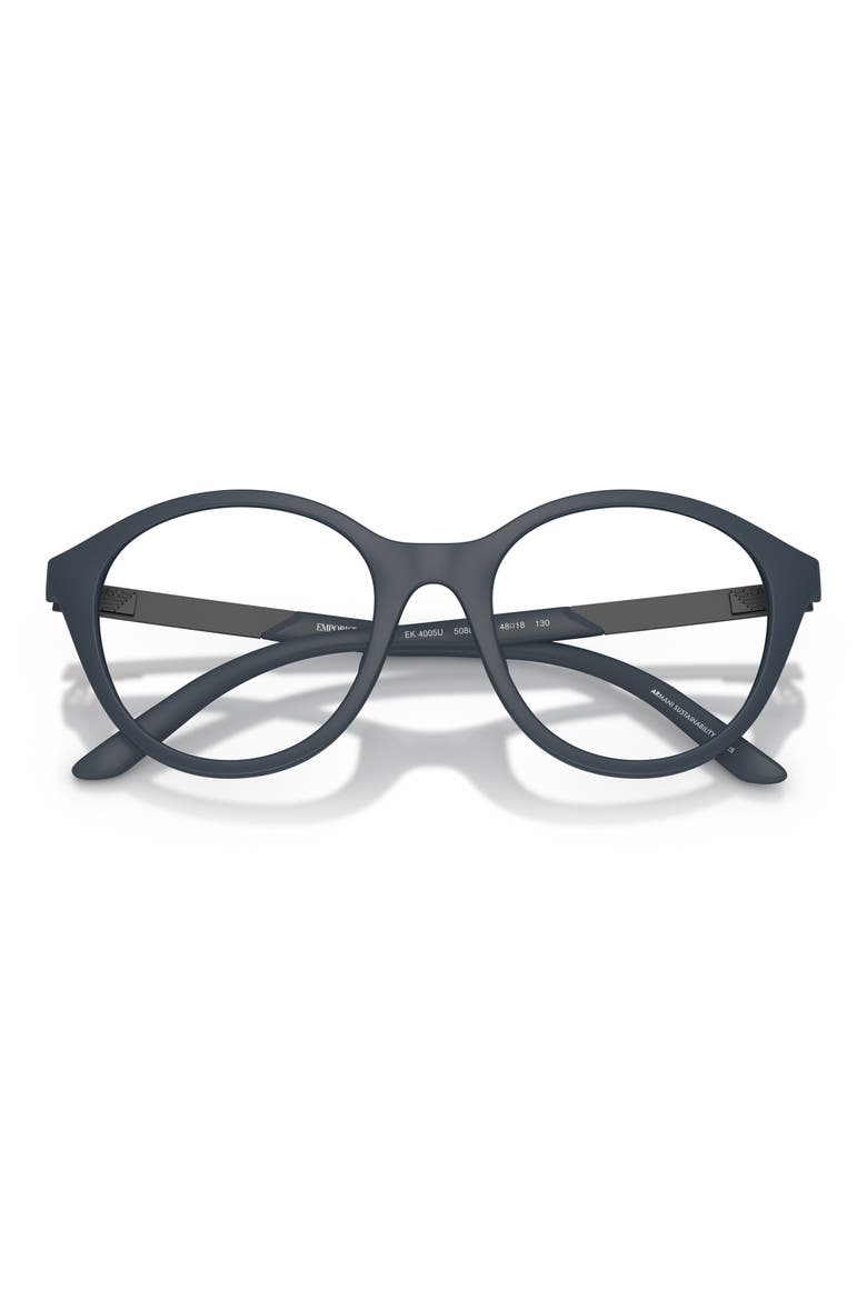 Kids' 48mm Round Optical Glasses, Alternate, color, MATTE BLUE / CLEAR