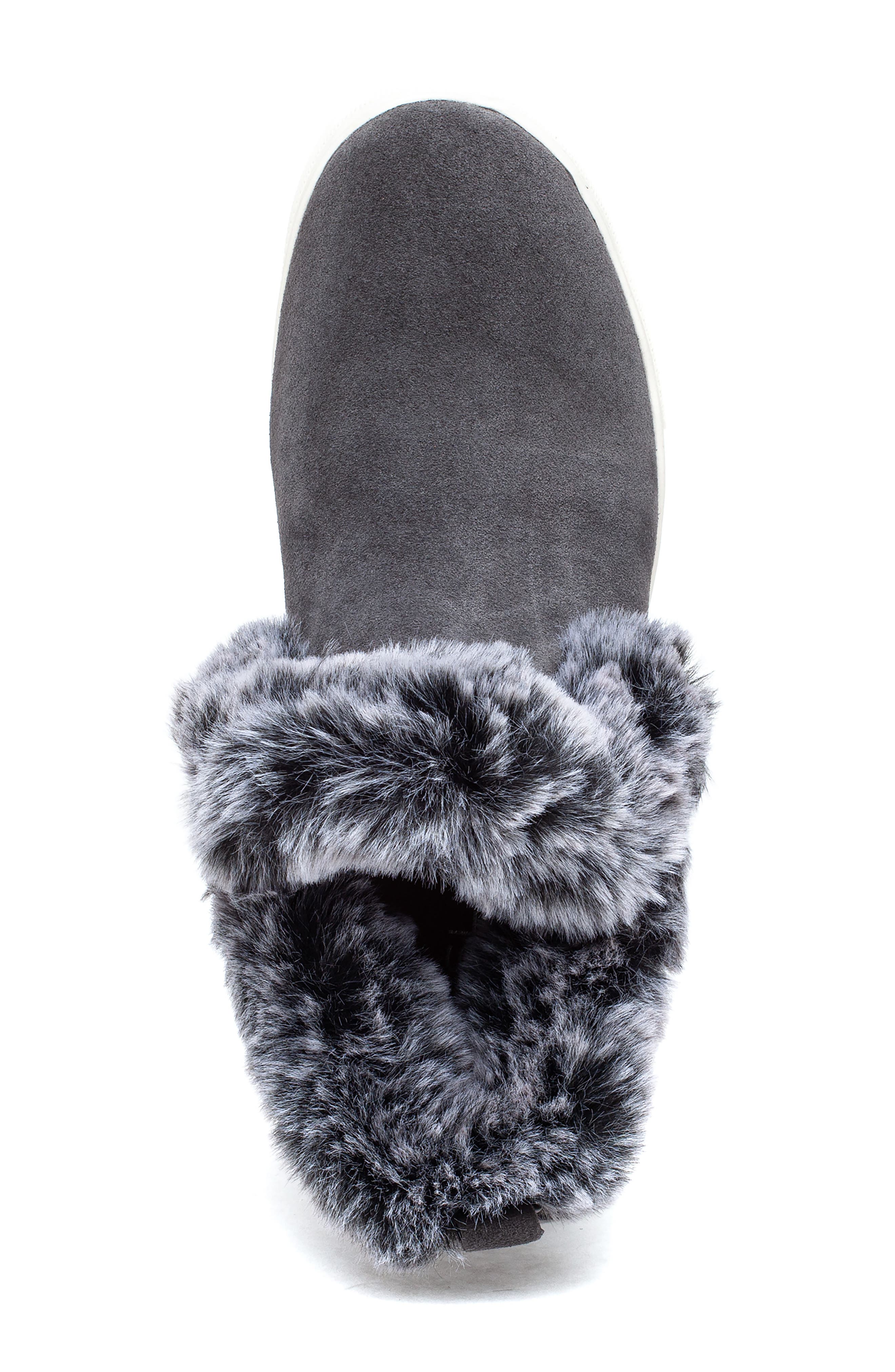 Faux Fur Lined Bootie, Alternate, color, DARK GREY SUEDE