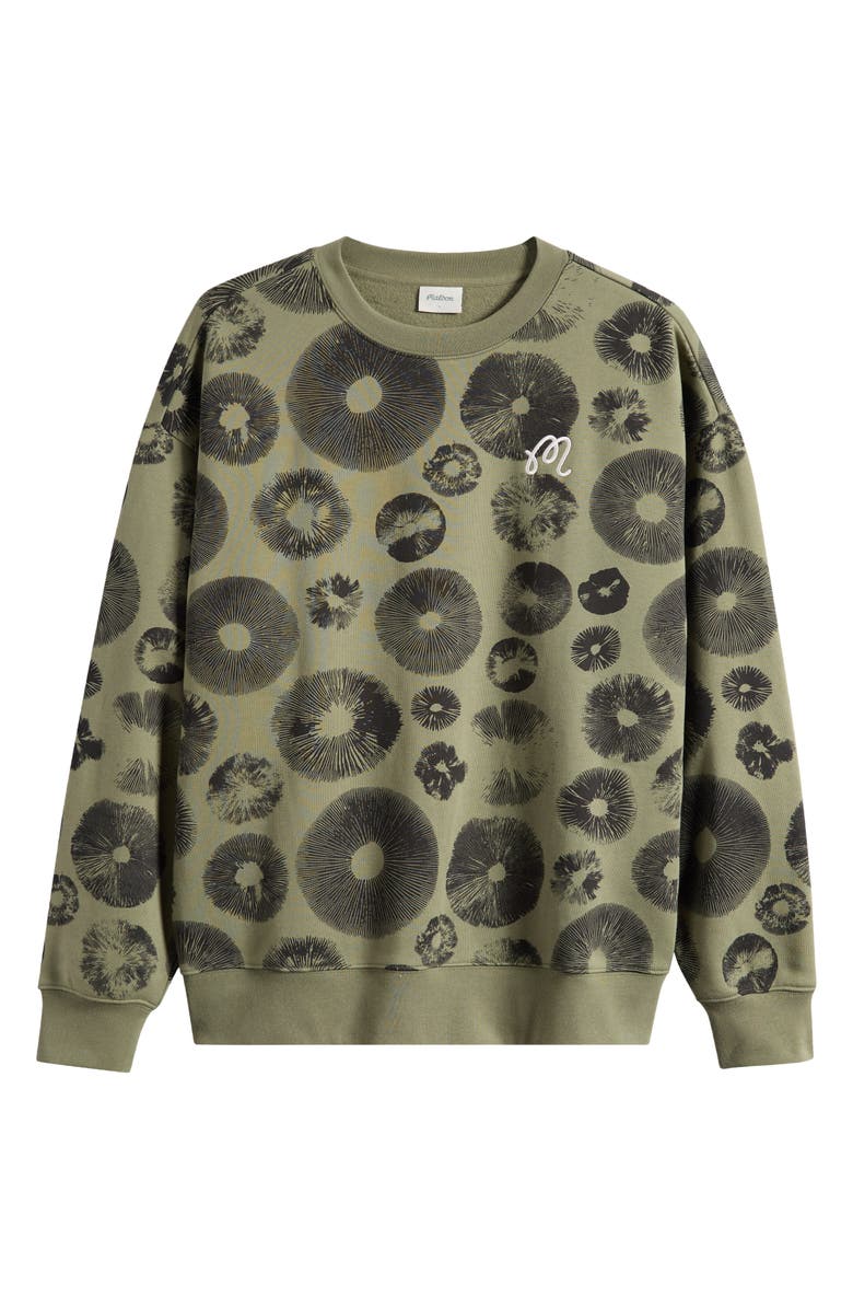 Malbon Golf Range Foraging Print Sweatshirt, Alternate, color, Olivine