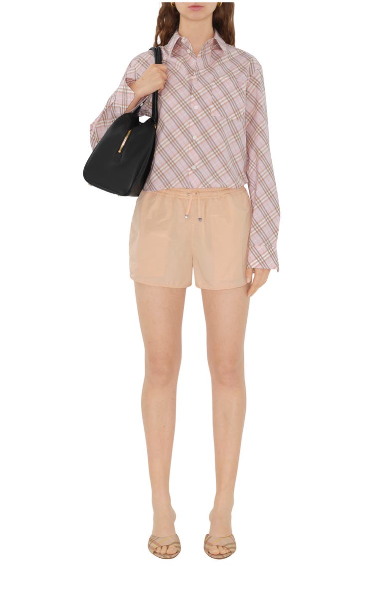 Burberry Nylon Cotton Shorts, Main, color, Teacup