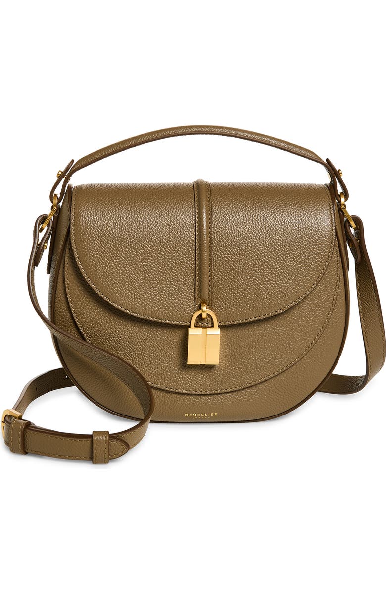 DeMellier Siena Leather Saddle Crossbody Bag, Main, color, Dark Taupe