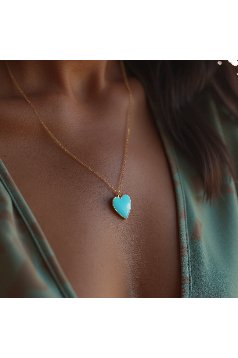 Single Hearted Girl Turquoise Necklace, Alternate, color, Turquoise