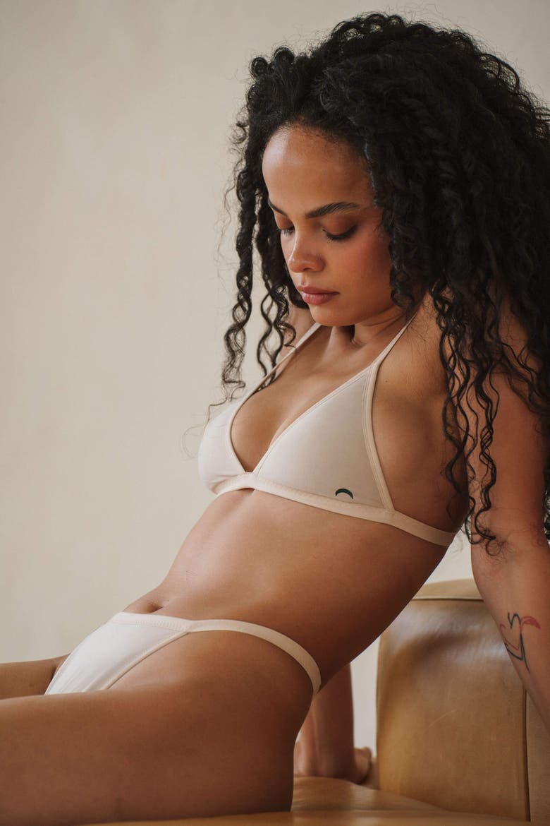 Triangle String Bra, Alternate, color, Beige