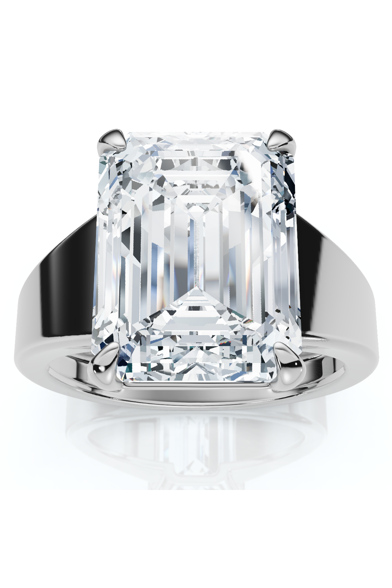 Certified 6Ct Emerald Cut Stephanie Diamond Engagement Ring 14k Gold Lab Grown, Main, color, 14k White Gold