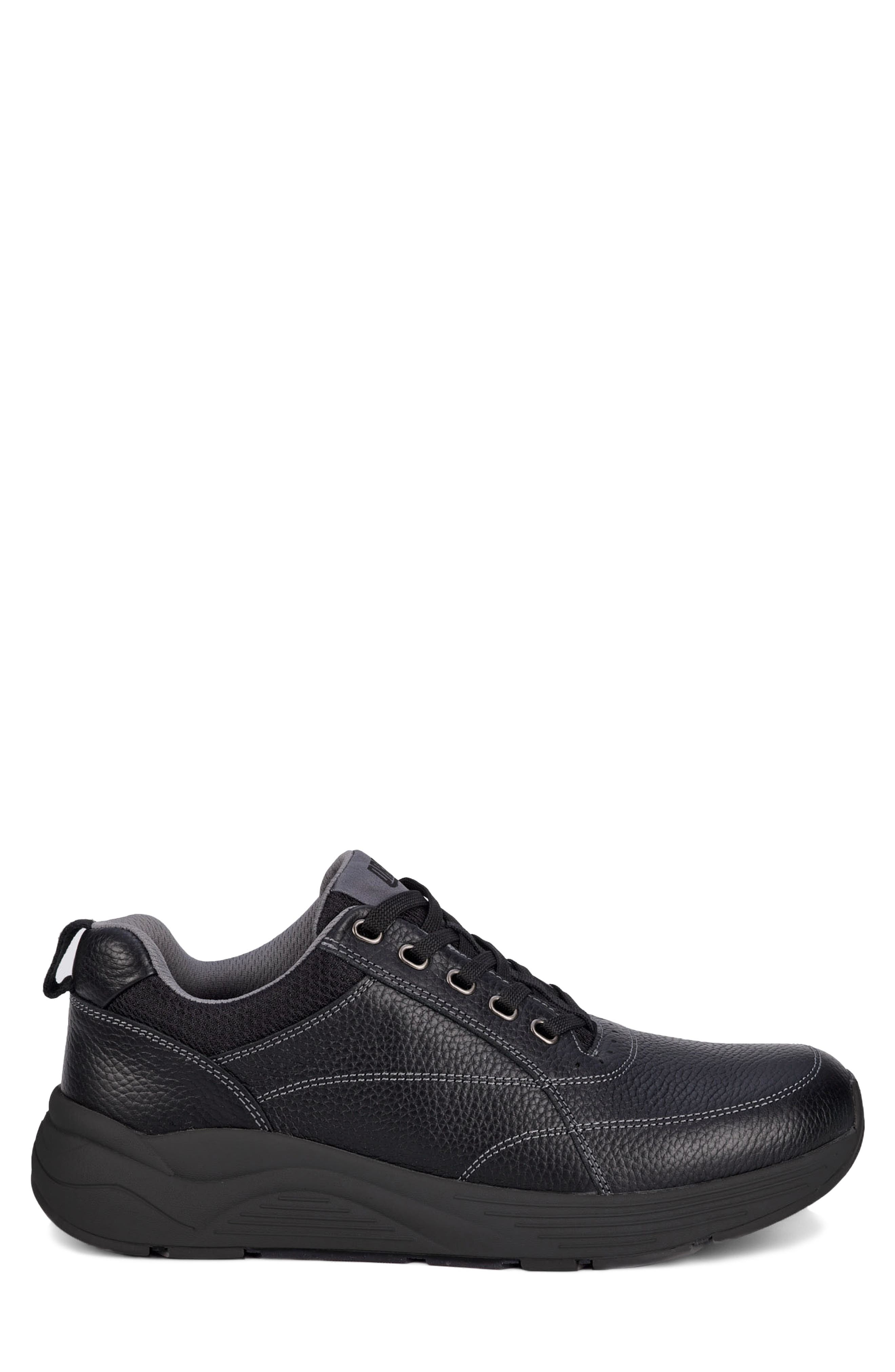 Maker Leather Sneaker, Alternate, color, BLACK PEBBLED LEATHER