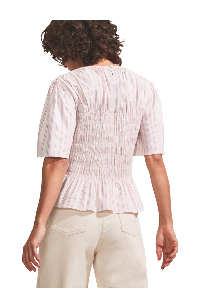 Ro&Zo Stripe Shirred Top, Alternate, color,