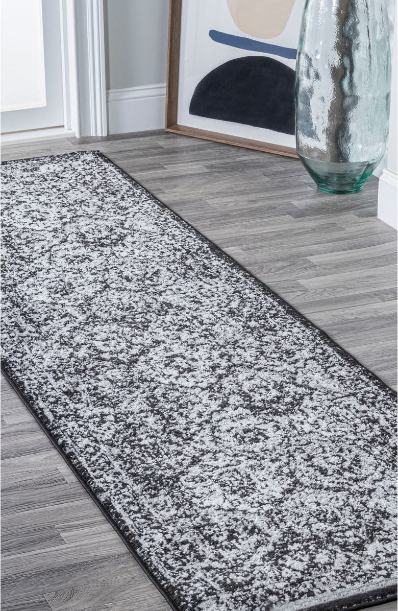 JONATHAN Y Modern Persian Boho Vintage Trellis Area Rug, Alternate, color, Black/Ivory