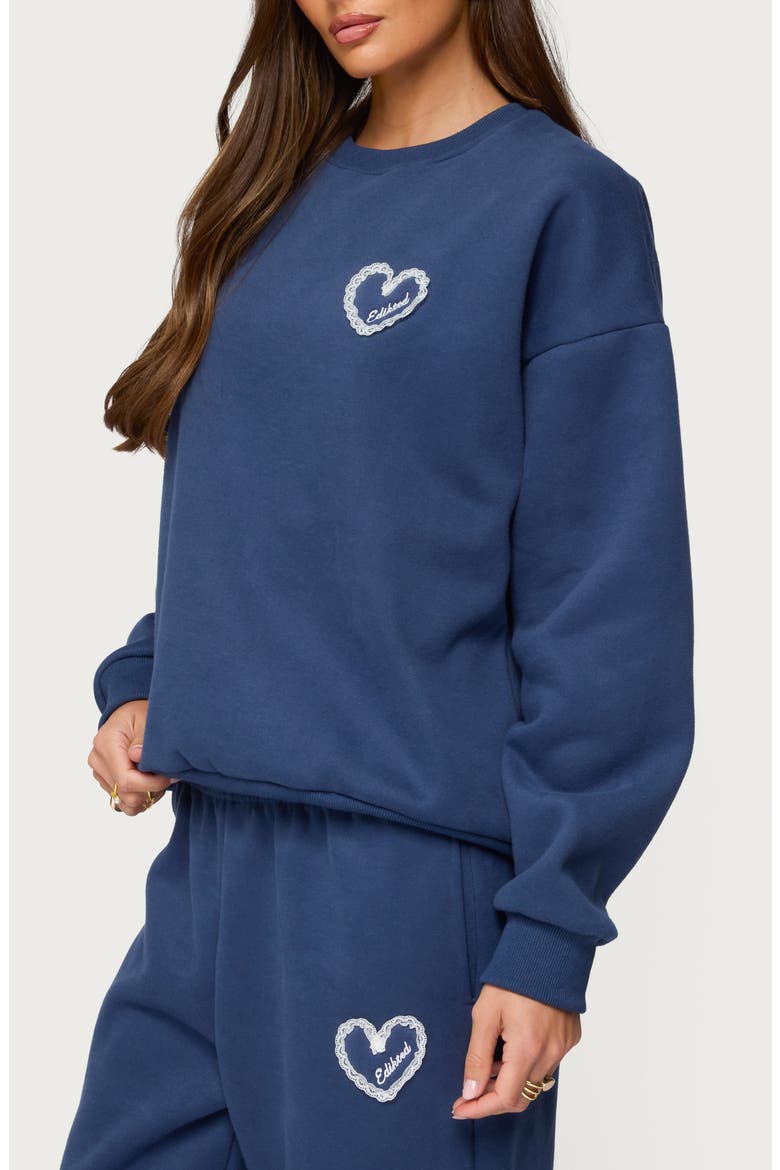Love Edikted Oversize Sweatshirt, Alternate, color, NAVY