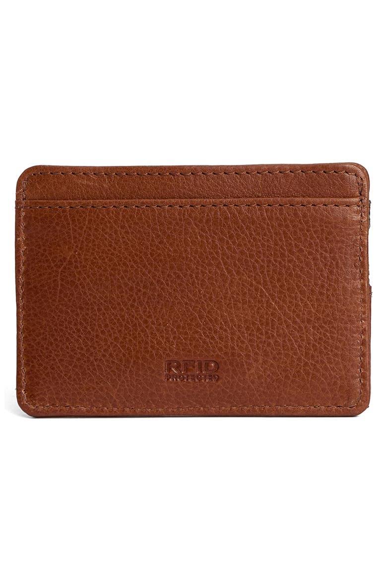 Katrine Leather Card Case, Alternate, color, BROWN