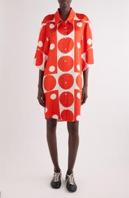 Dries Van Noten Drea Polka Dot Satin Shirtdress