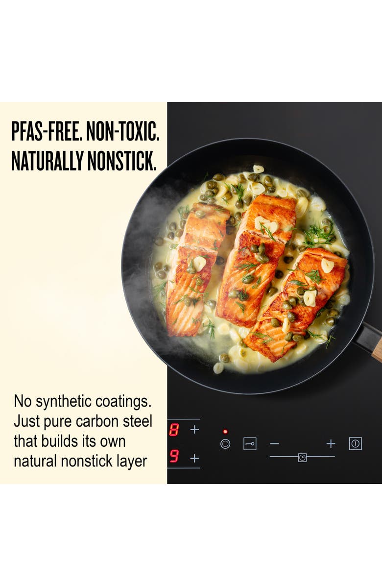 Alva Forest 4-Piece Carbon Steel Frying Pan Cookware Set, Alternate, color, Black