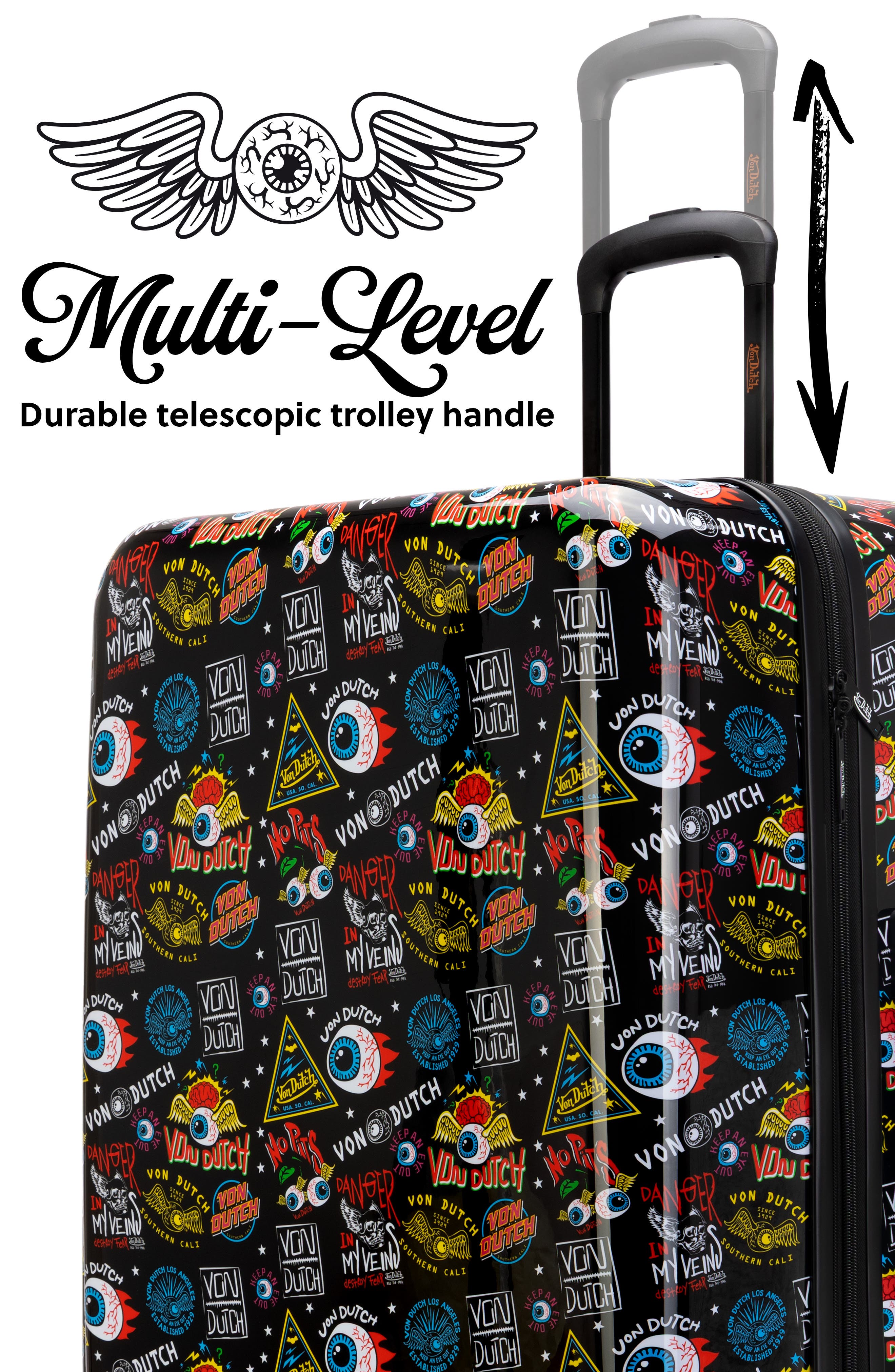 Kustom Kulture 3-Piece Expandable Hardside Spinner Luggage Set