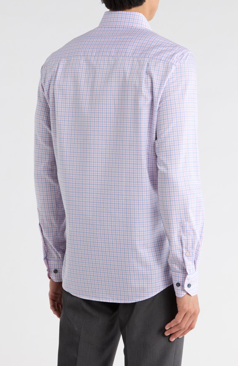 Duchamp Check Print Slim Fit Dress Shirt, Alternate, color, Pink