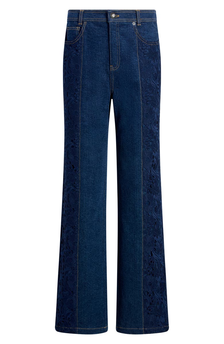 Cinq à Sept Francine Lace Detail Jeans, Alternate, color, Navy/ Oceane