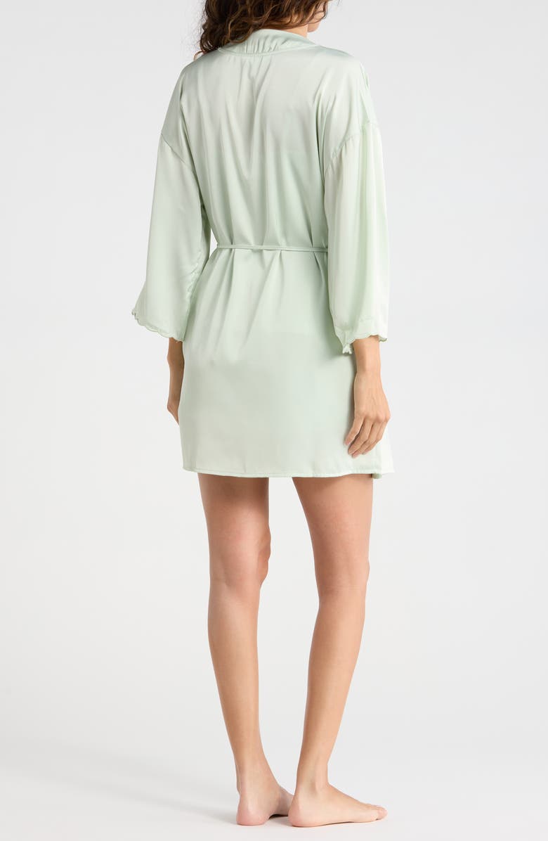 Danskin Scallop Satin Pajamas, Alternate, color, Jade Silk